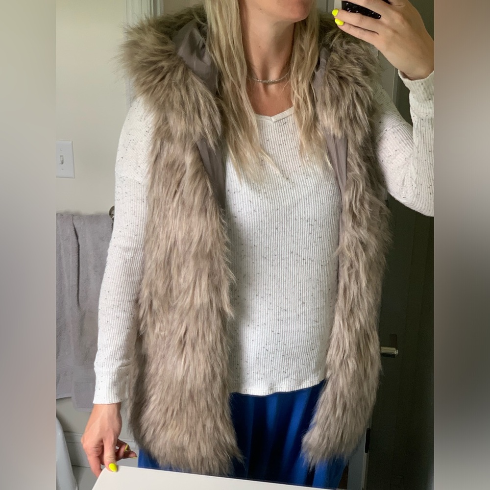 Cupcakes and cashmere hooded fur vest
